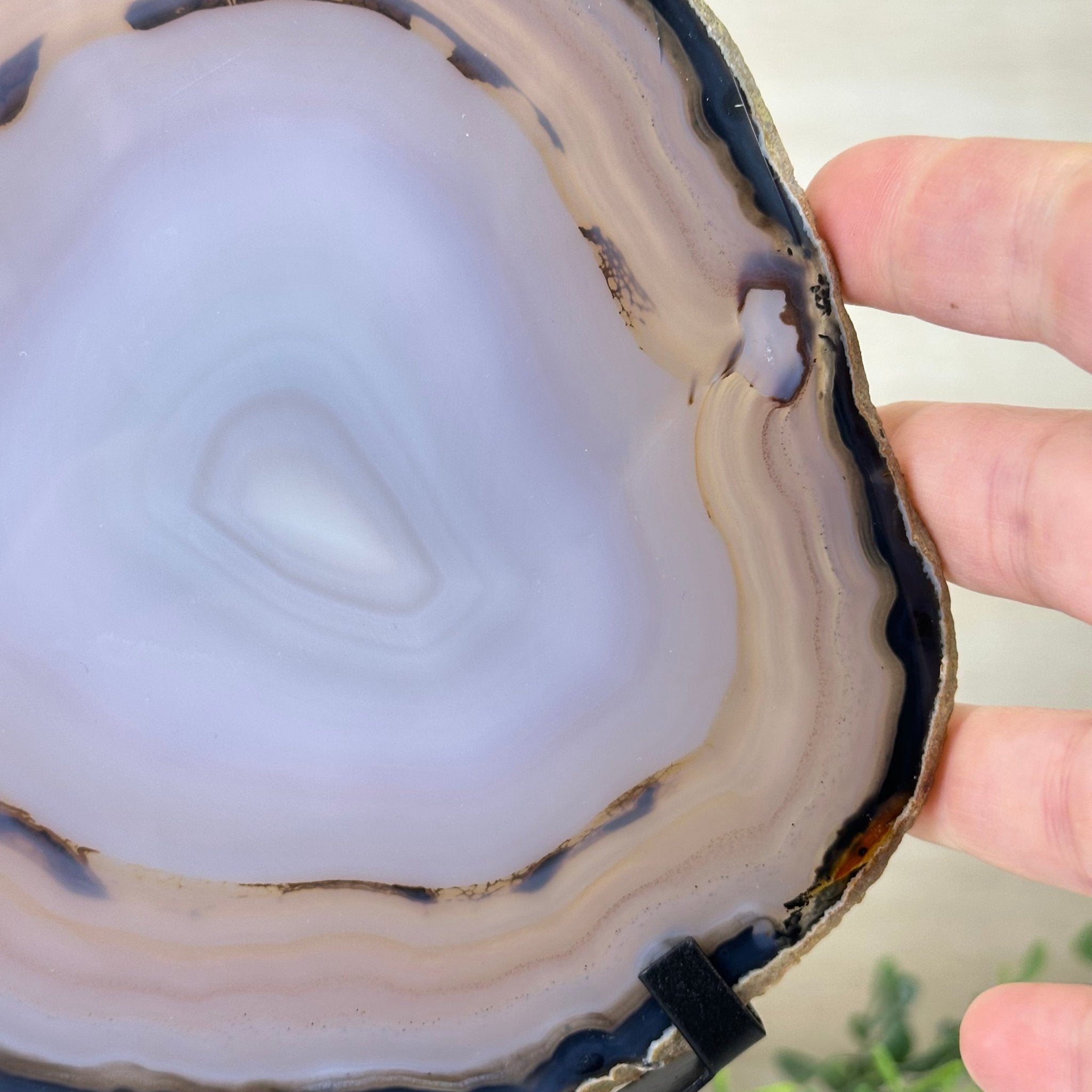 Natural Brazilian Agate Slice on Metal Stand, 9.25" Tall #5067NA - 027 - Brazil GemsBrazil GemsNatural Brazilian Agate Slice on Metal Stand, 9.25" Tall #5067NA - 027Slices on Fixed Bases5067NA - 027