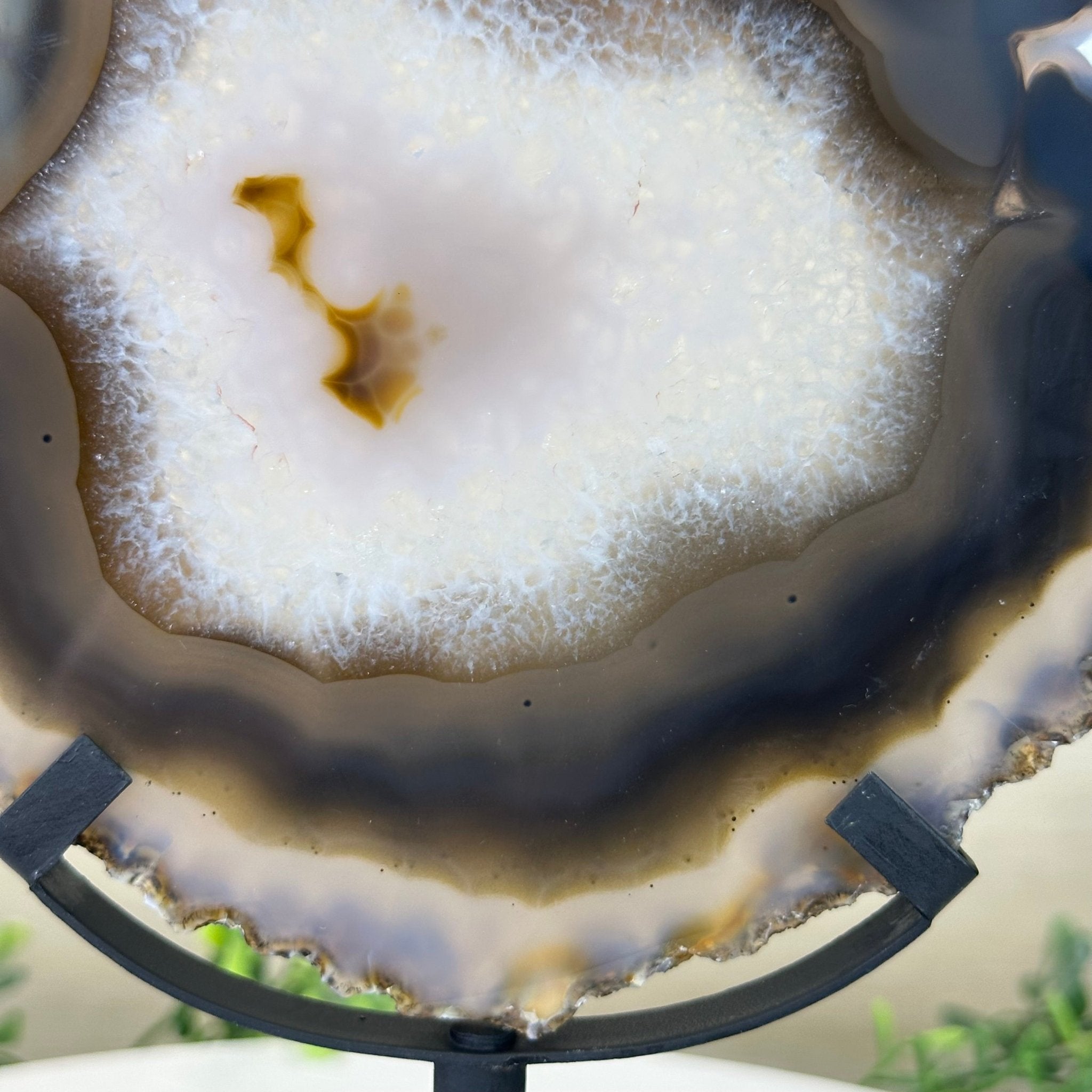 Natural Brazilian Agate Slice on Metal Stand, 9.25" Tall #5067NA - 034 - Brazil GemsBrazil GemsNatural Brazilian Agate Slice on Metal Stand, 9.25" Tall #5067NA - 034Slices on Fixed Bases5067NA - 034