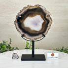 Natural Brazilian Agate Slice on Metal Stand, 9.25" Tall #5067NA - 034 - Brazil GemsBrazil GemsNatural Brazilian Agate Slice on Metal Stand, 9.25" Tall #5067NA - 034Slices on Fixed Bases5067NA - 034