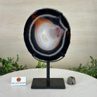 Natural Brazilian Agate Slice on Metal Stand, 9.4" Tall #5067NA - 042 - Brazil GemsBrazil GemsNatural Brazilian Agate Slice on Metal Stand, 9.4" Tall #5067NA - 042Slices on Fixed Bases5067NA - 042