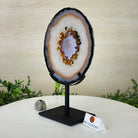 Natural Brazilian Agate Slice on Metal Stand, 9.5" Tall #5067NA - 033 - Brazil GemsBrazil GemsNatural Brazilian Agate Slice on Metal Stand, 9.5" Tall #5067NA - 033Slices on Fixed Bases5067NA - 033