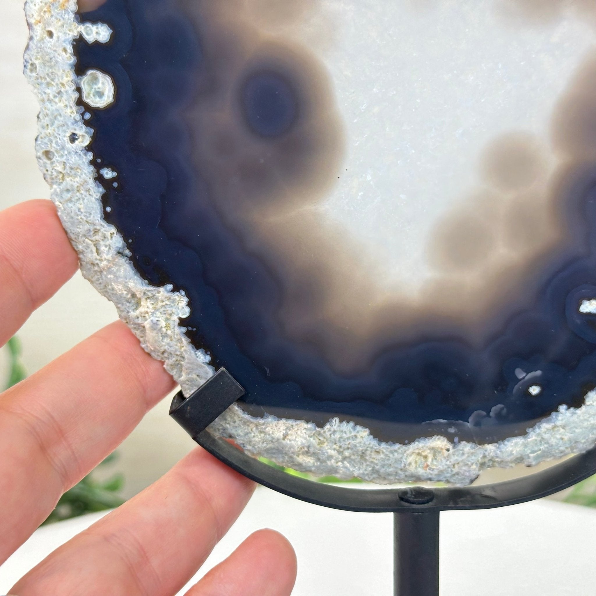 Natural Brazilian Agate Slice on Metal Stand, 9.7" Tall #5067NA - 044 - Brazil GemsBrazil GemsNatural Brazilian Agate Slice on Metal Stand, 9.7" Tall #5067NA - 044Slices on Fixed Bases5067NA - 044