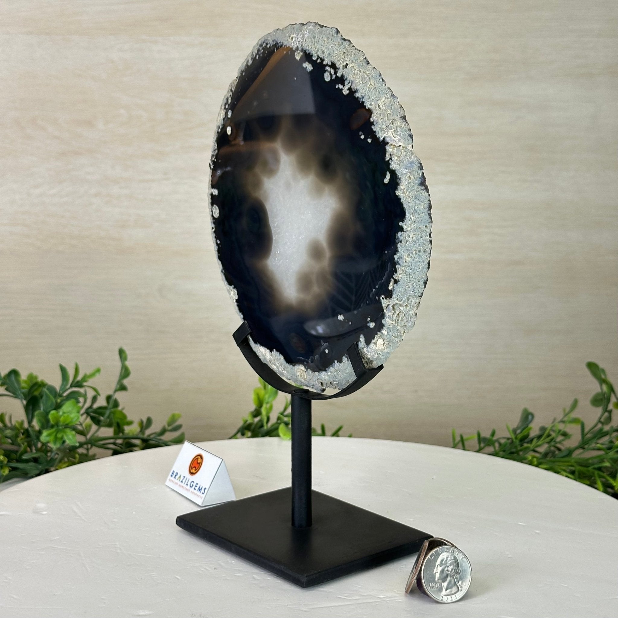 Natural Brazilian Agate Slice on Metal Stand, 9.7" Tall #5067NA - 044 - Brazil GemsBrazil GemsNatural Brazilian Agate Slice on Metal Stand, 9.7" Tall #5067NA - 044Slices on Fixed Bases5067NA - 044