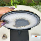 Natural Brazilian Agate Slice on Metal Stand, 9.75" Tall #5067NA - 032 - Brazil GemsBrazil GemsNatural Brazilian Agate Slice on Metal Stand, 9.75" Tall #5067NA - 032Slices on Fixed Bases5067NA - 032