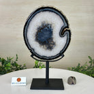 Natural Brazilian Agate Slice on Metal Stand, 9.75" Tall #5067NA - 032 - Brazil GemsBrazil GemsNatural Brazilian Agate Slice on Metal Stand, 9.75" Tall #5067NA - 032Slices on Fixed Bases5067NA - 032