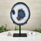 Natural Brazilian Agate Slice on Metal Stand, 9.75" Tall #5067NA - 032 - Brazil GemsBrazil GemsNatural Brazilian Agate Slice on Metal Stand, 9.75" Tall #5067NA - 032Slices on Fixed Bases5067NA - 032