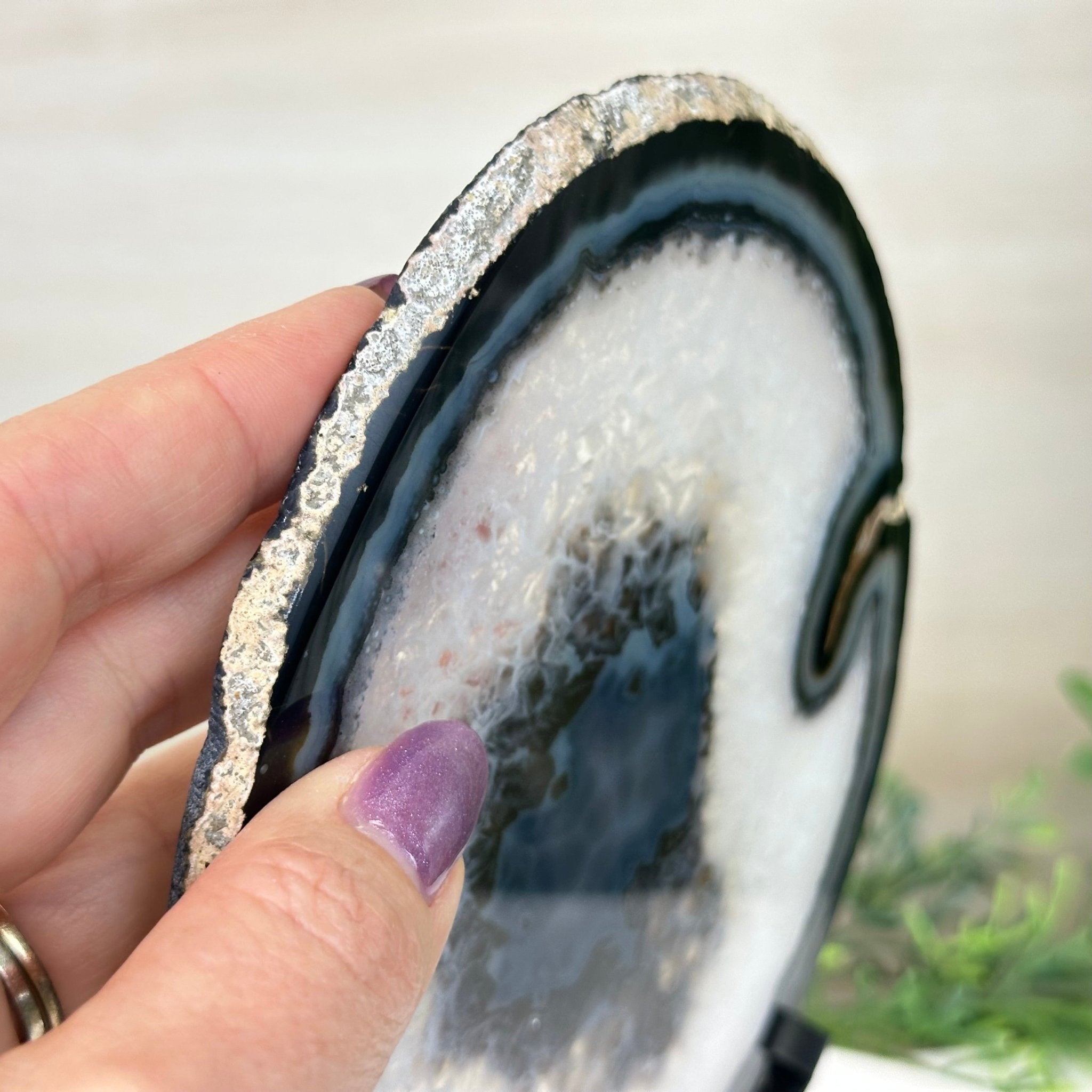 Natural Brazilian Agate Slice on Metal Stand, 9.75" Tall #5067NA - 032 - Brazil GemsBrazil GemsNatural Brazilian Agate Slice on Metal Stand, 9.75" Tall #5067NA - 032Slices on Fixed Bases5067NA - 032