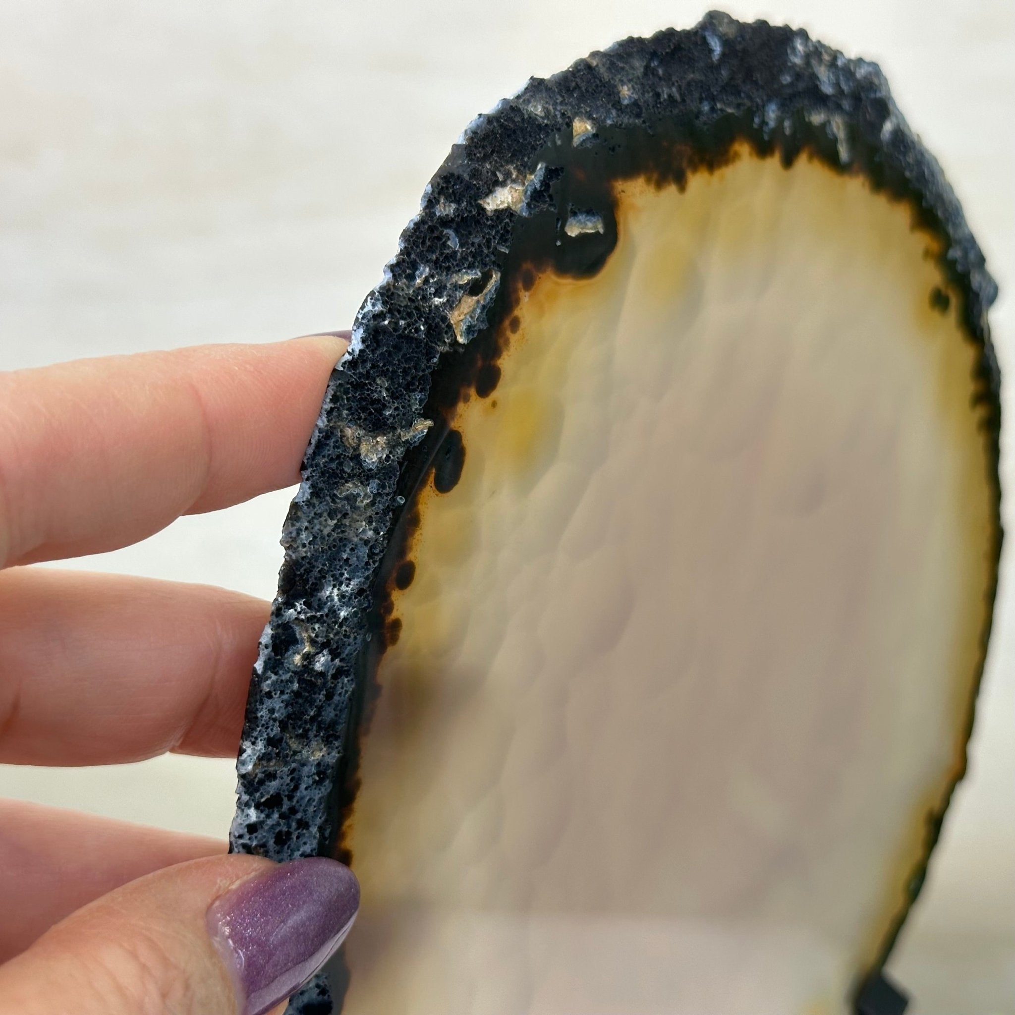 Natural Brazilian Agate Slice on Metal Stand, 9.8" Tall #5067NA - 036 - Brazil GemsBrazil GemsNatural Brazilian Agate Slice on Metal Stand, 9.8" Tall #5067NA - 036Slices on Fixed Bases5067NA - 036