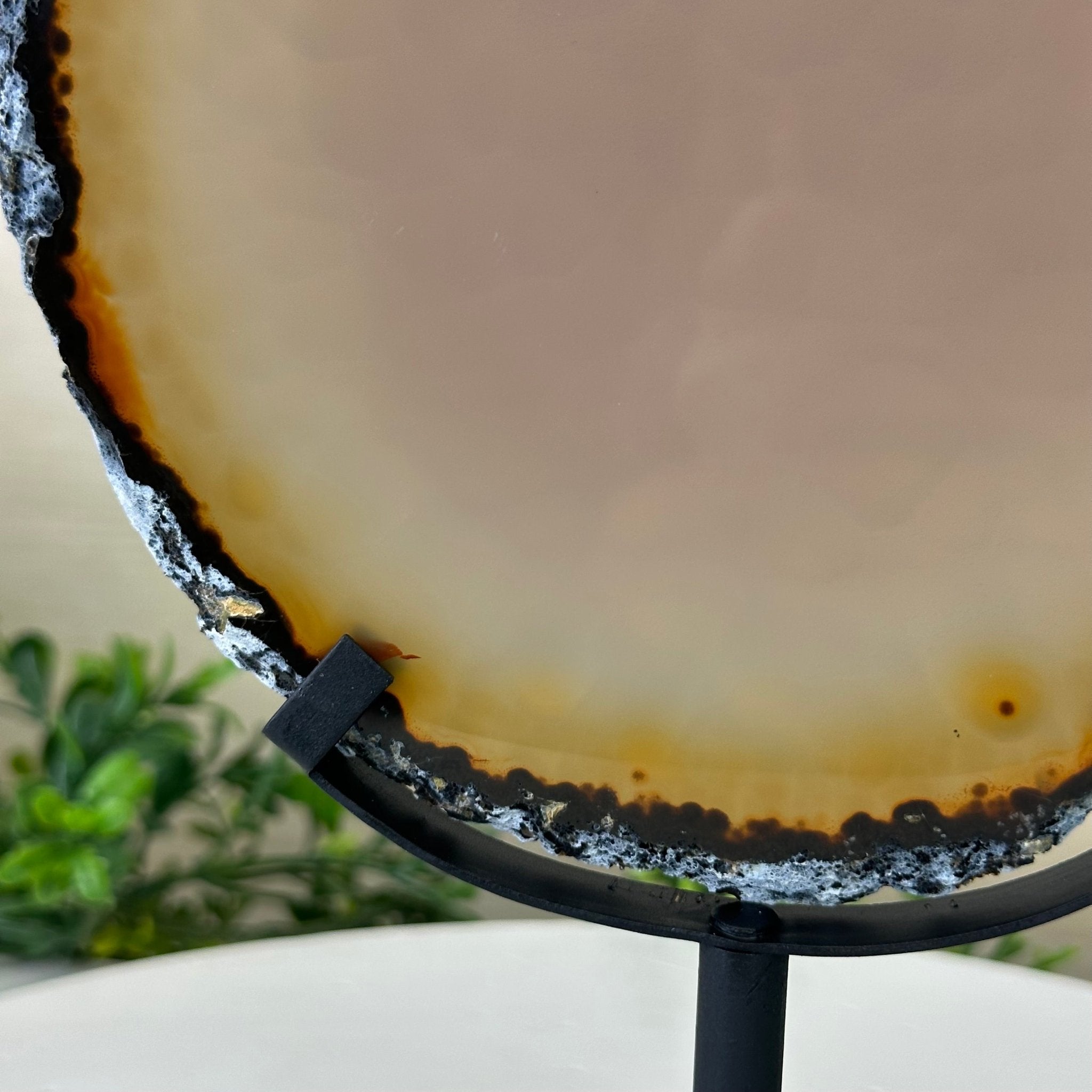 Natural Brazilian Agate Slice on Metal Stand, 9.8" Tall #5067NA - 036 - Brazil GemsBrazil GemsNatural Brazilian Agate Slice on Metal Stand, 9.8" Tall #5067NA - 036Slices on Fixed Bases5067NA - 036