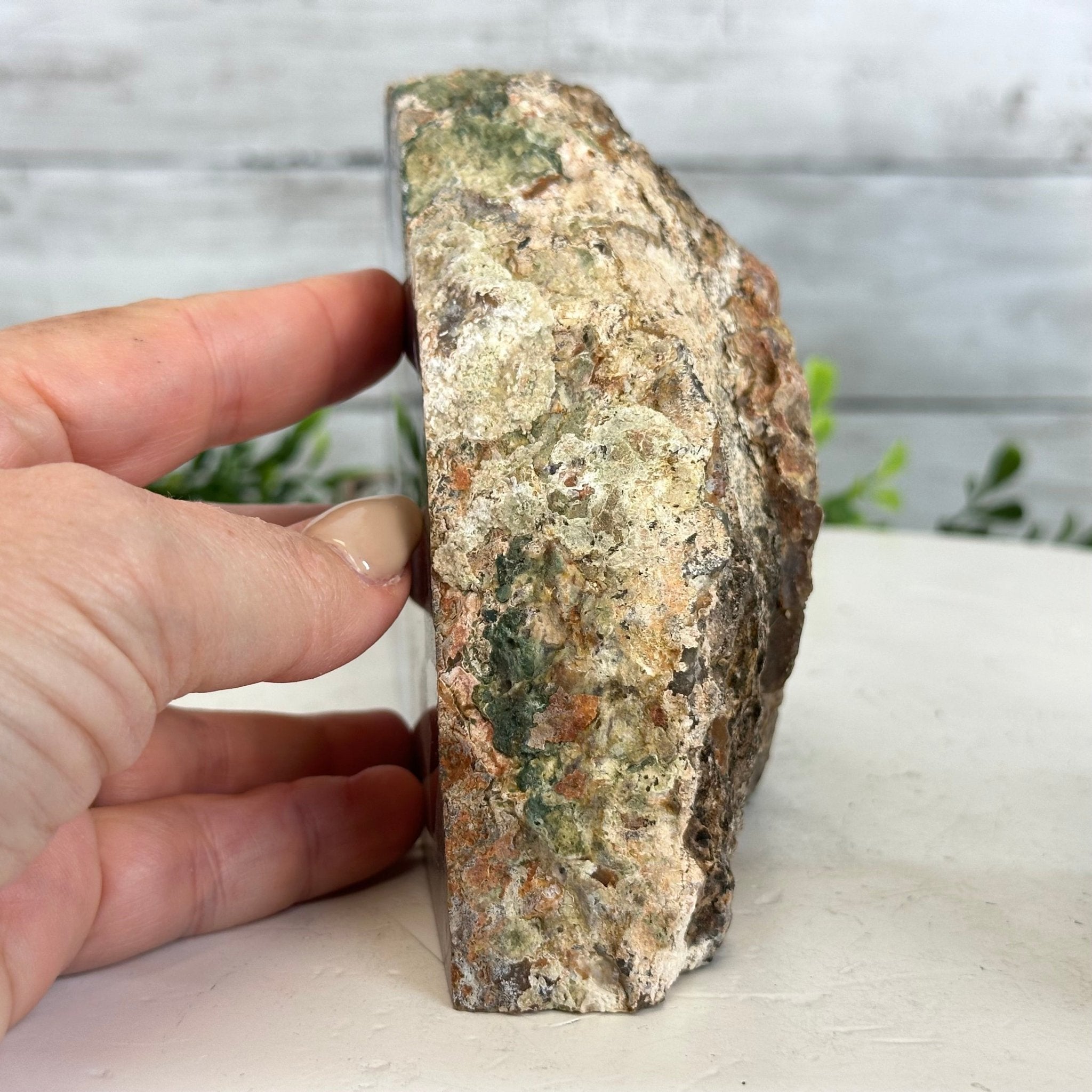 Natural Brazilian Agate Stone Bookends, 4.4 lbs & 4.4" Tall #5151NA - 047 - Brazil GemsBrazil GemsNatural Brazilian Agate Stone Bookends, 4.4 lbs & 4.4" Tall #5151NA - 047Bookends5151NA - 047