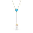 Natural Round Gemstone with Clear Quartz Point, 18K Gold Plated Lariat Necklace - Brazil GemsBrazil GemsNatural Round Gemstone with Clear Quartz Point, 18K Gold Plated Lariat NecklaceNecklace12GP0298 - 208