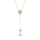 Natural Round Gemstone with Clear Quartz Point, 18K Gold Plated Lariat Necklace - Brazil GemsBrazil GemsNatural Round Gemstone with Clear Quartz Point, 18K Gold Plated Lariat NecklaceNecklace12GP0298 - 206