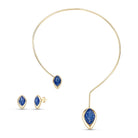 Open Front Choker Style Gold Plated Necklace & Earring Set w/ Natural Gemstone Fragments - Brazil GemsBrazil GemsOpen Front Choker Style Gold Plated Necklace & Earring Set w/ Natural Gemstone FragmentsNecklace & Earring Set14GP1730 - 115