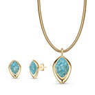 Oval Shaped Gold Plated Necklace & Earring Set w/ Natural Gemstones Fragments - Brazil GemsBrazil GemsOval Shaped Gold Plated Necklace & Earring Set w/ Natural Gemstones FragmentsNecklace & Earring Set14GP1726 - 102