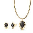 Oval Shaped Gold Plated Necklace & Earring Set w/ Natural Gemstones Fragments - Brazil GemsBrazil GemsOval Shaped Gold Plated Necklace & Earring Set w/ Natural Gemstones FragmentsNecklace & Earring Set14GP1726 - 121