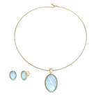 Oval Shells Gold Plated Choker Necklace & Earring Set with Natural Gemstones - Brazil GemsBrazil GemsOval Shells Gold Plated Choker Necklace & Earring Set with Natural GemstonesNecklace & Earring Set14GP9544 - 118