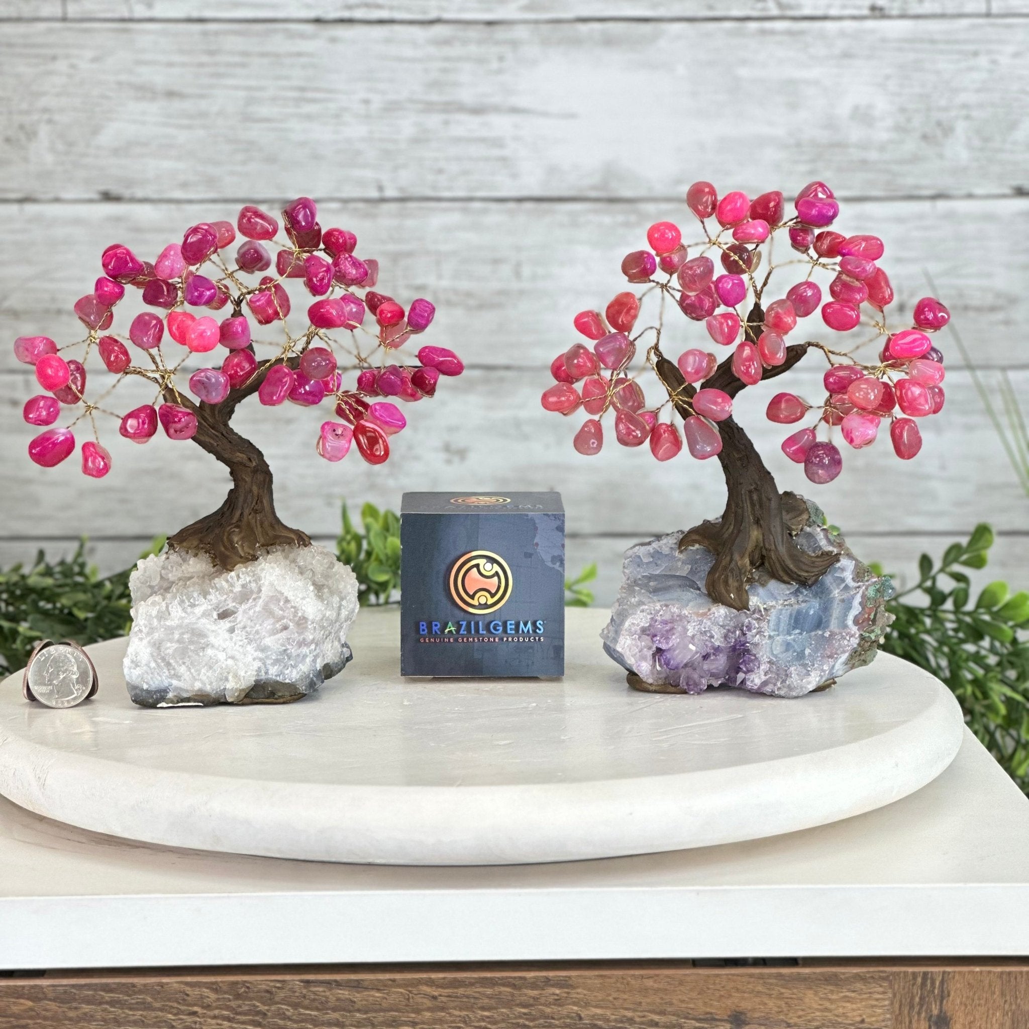 Pink Agate Gemstone Tree 7