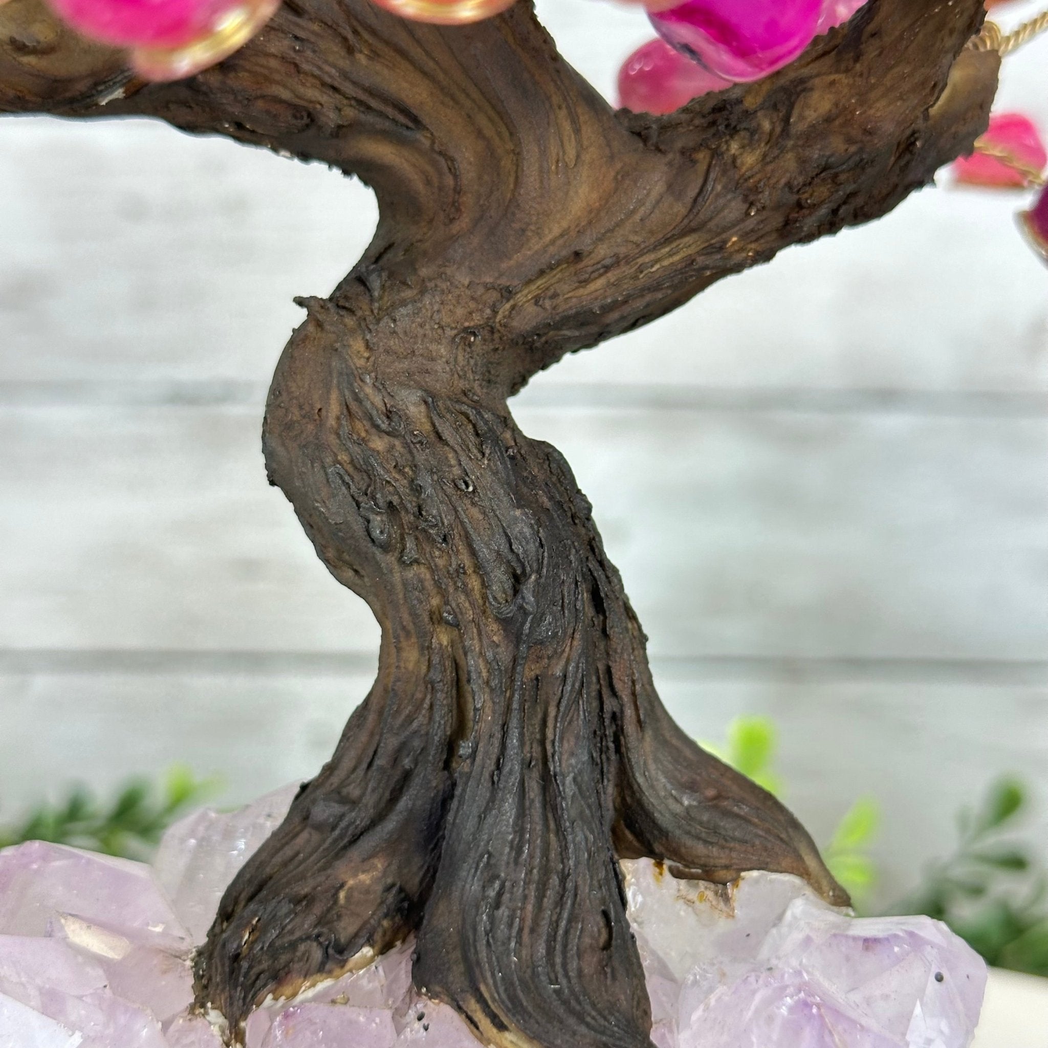 Pink Agate 9" Tall Handmade Gemstone Tree on a Crystal base, 120 Gems #5403PNKA - Brazil GemsBrazil GemsPink Agate 9" Tall Handmade Gemstone Tree on a Crystal base, 120 Gems #5403PNKAGemstone Trees5403PNKA