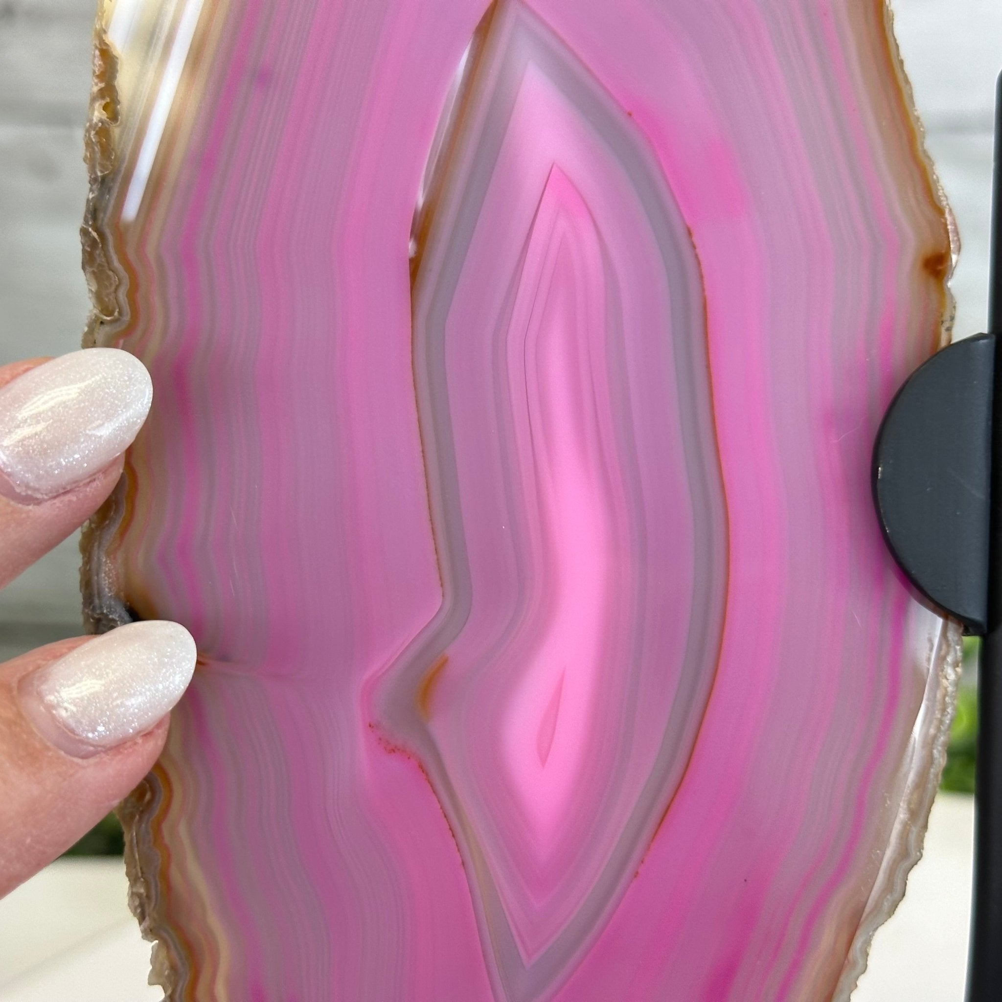 Pink Agate "Butterfly Wings", Dyed Pink, 8.7" Tall #5050PA-044 - Brazil GemsBrazil GemsPink Agate "Butterfly Wings", Dyed Pink, 8.7" Tall #5050PA-044Agate Butterfly Wings5050PA-044