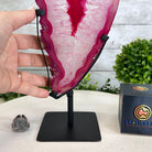 Pink Agate Slice on Metal Base, 13.8" Tall Model #5065PA-040 - Brazil GemsBrazil GemsPink Agate Slice on Metal Base, 13.8" Tall Model #5065PA-040Slices on Fixed Bases5065PA-040
