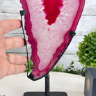 Pink Agate Slice on Metal Base, 13.8" Tall Model #5065PA-041 - Brazil GemsBrazil GemsPink Agate Slice on Metal Base, 13.8" Tall Model #5065PA-041Slices on Fixed Bases5065PA-041