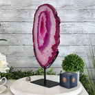 Pink Agate Slice on Metal Base, 16.5" Tall Model #5065PA-044 - Brazil GemsBrazil GemsPink Agate Slice on Metal Base, 16.5" Tall Model #5065PA-044Slices on Fixed Bases5065PA-044