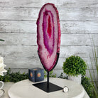 Pink Agate Slice on Metal Base, 16.5" Tall Model #5065PA-044 - Brazil GemsBrazil GemsPink Agate Slice on Metal Base, 16.5" Tall Model #5065PA-044Slices on Fixed Bases5065PA-044