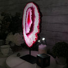 Pink Agate Slice on Metal Base, 16.5" Tall Model #5065PA-044 - Brazil GemsBrazil GemsPink Agate Slice on Metal Base, 16.5" Tall Model #5065PA-044Slices on Fixed Bases5065PA-044