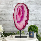 Pink Agate Slice on Metal Base, 16.5" Tall Model #5065PA-044 - Brazil GemsBrazil GemsPink Agate Slice on Metal Base, 16.5" Tall Model #5065PA-044Slices on Fixed Bases5065PA-044