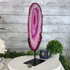 Pink Agate Slice on Metal Base, 16.5" Tall Model #5065PA-044 - Brazil GemsBrazil GemsPink Agate Slice on Metal Base, 16.5" Tall Model #5065PA-044Slices on Fixed Bases5065PA-044