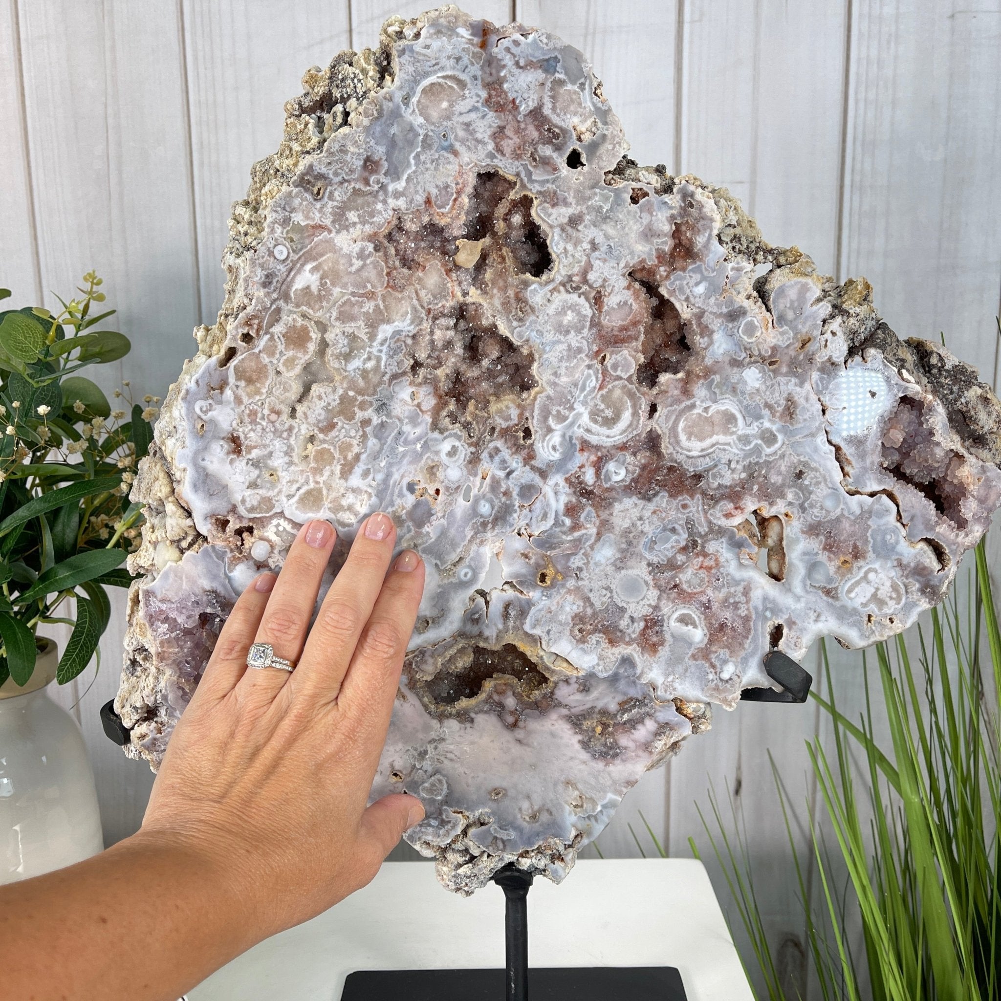 Pink Amethyst Slice on a Stand, 16.1 lbs and 20.4" Tall #5742-0003 by Brazil Gems - Brazil GemsBrazil GemsPink Amethyst Slice on a Stand, 16.1 lbs and 20.4" Tall #5742-0003 by Brazil GemsSlices on Fixed Bases5742-0003