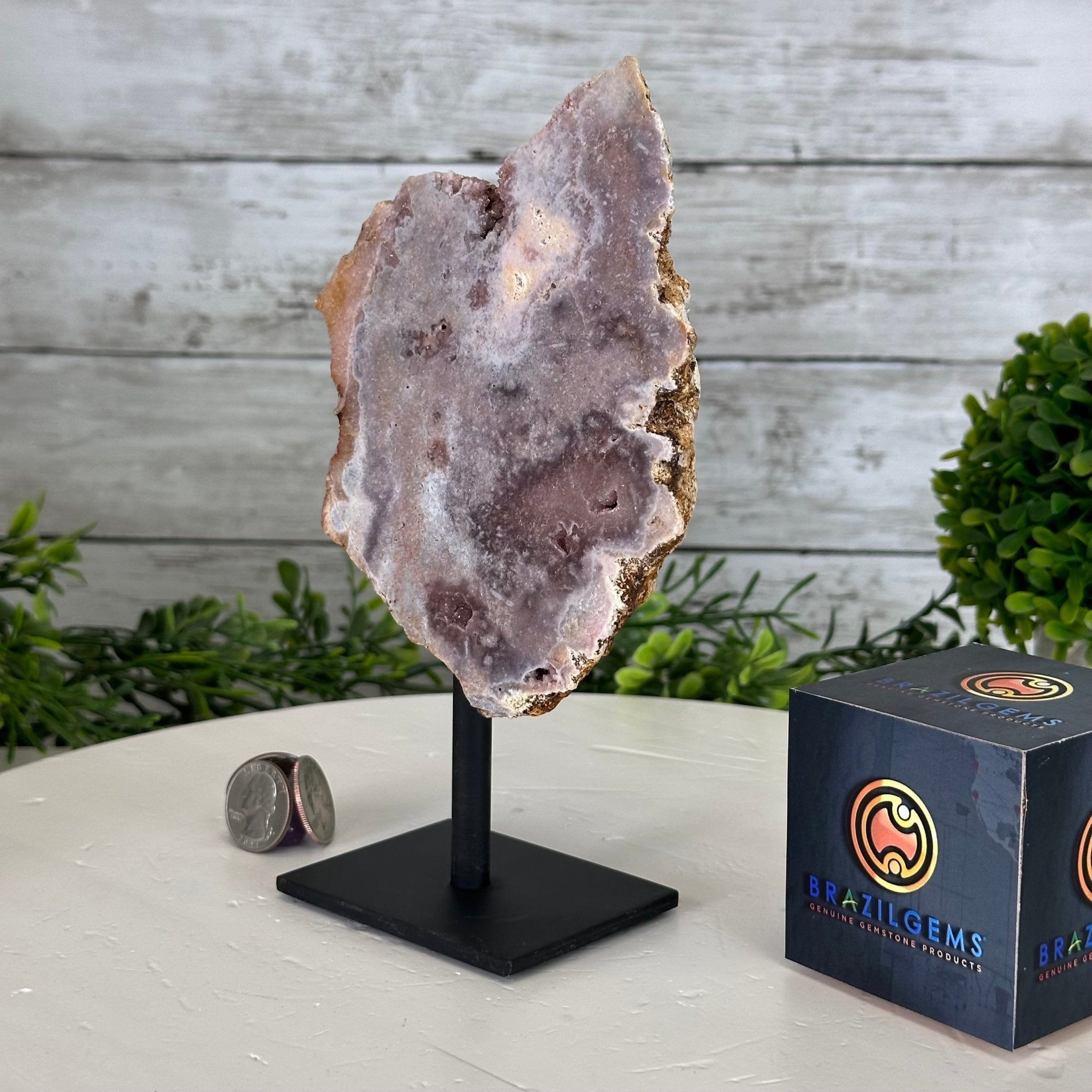 Pink Amethyst Slice on a Stand, 2.4 lbs and 8.1" Tall #5742-0132 - Brazil GemsBrazil GemsPink Amethyst Slice on a Stand, 2.4 lbs and 8.1" Tall #5742-0132Slices on Fixed Bases5742-0132