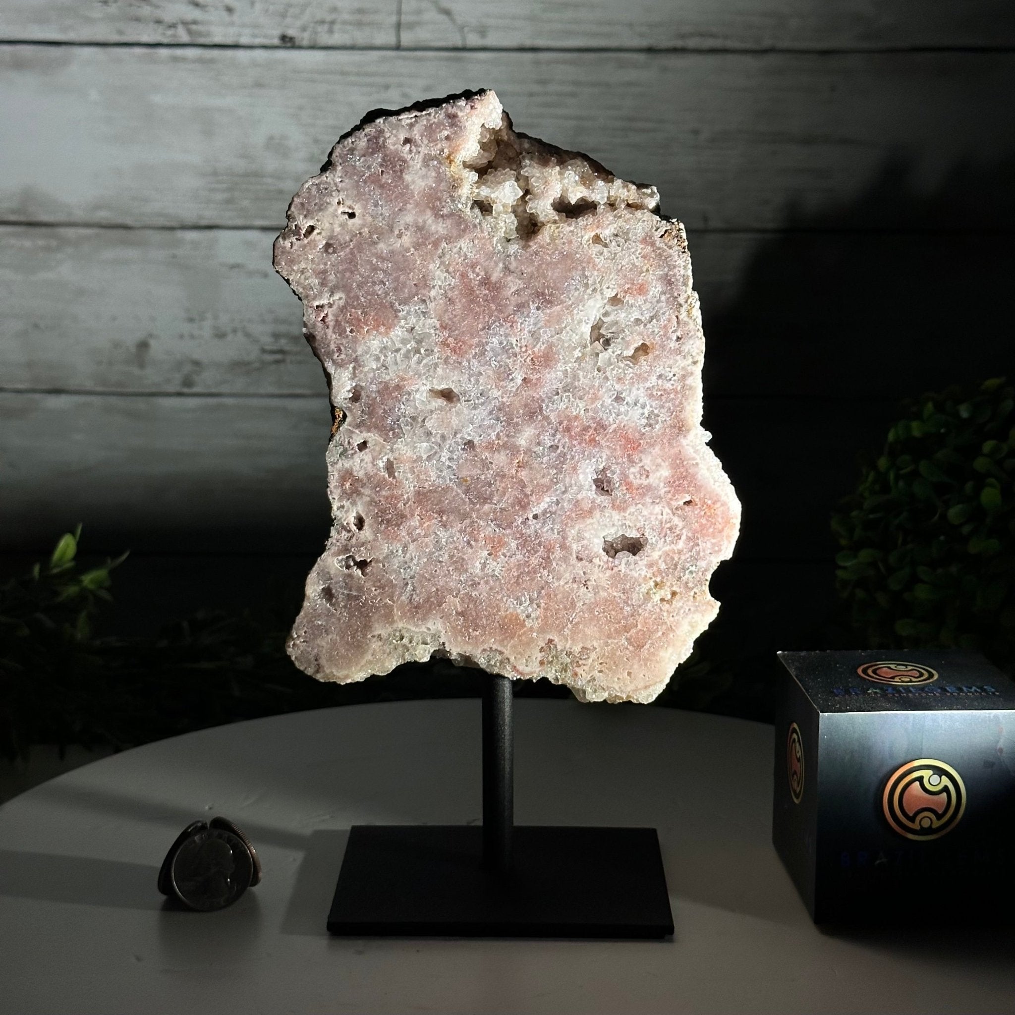 Beautiful buy Pink Amethyst Slab on Stand from Brazil