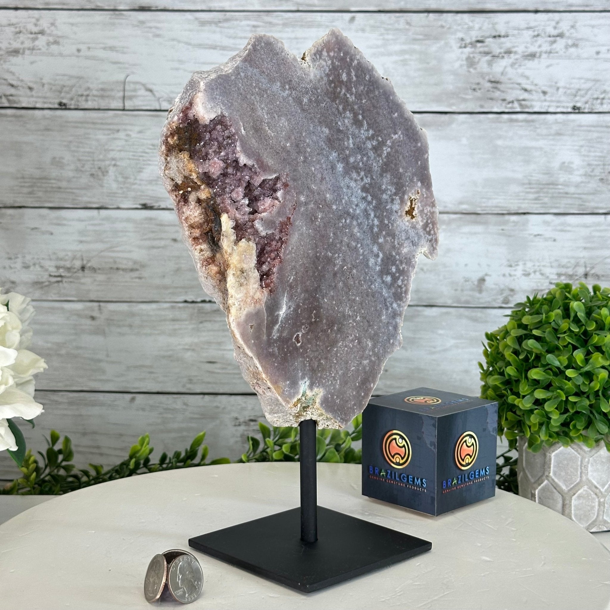 Pink Amethyst Slice on a Stand, 4 lbs and 11.9" Tall #5742-0137 - Brazil GemsBrazil GemsPink Amethyst Slice on a Stand, 4 lbs and 11.9" Tall #5742-0137Slices on Fixed Bases5742-0137