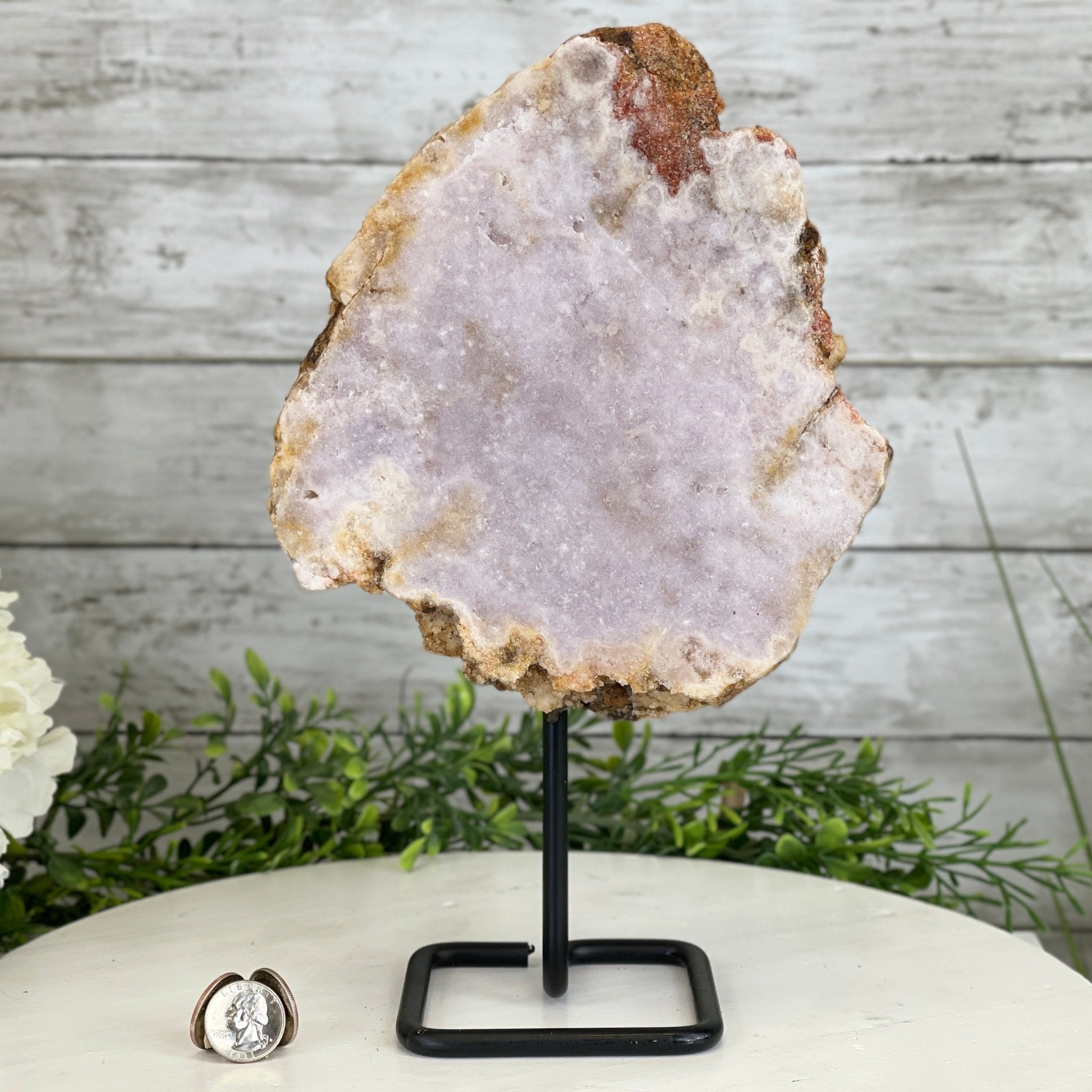 Pink Amethyst Slice on a Stand, 5.9 lbs and 12" Tall #5742-0037 by Brazil Gems - Brazil GemsBrazil GemsPink Amethyst Slice on a Stand, 5.9 lbs and 12" Tall #5742-0037 by Brazil GemsSlices on Fixed Bases5742-0037