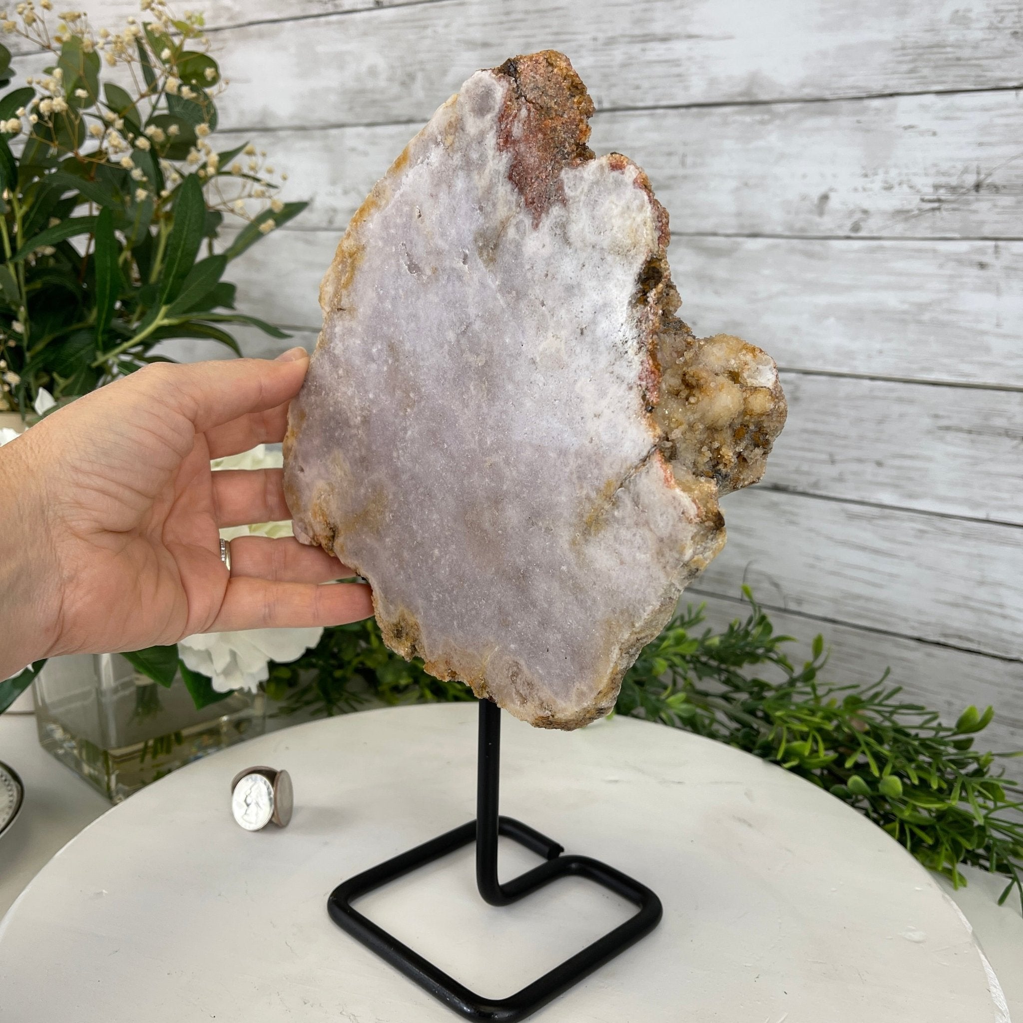 Pink Amethyst Slice on a Stand, 5.9 lbs and 12" Tall #5742-0037 by Brazil Gems - Brazil GemsBrazil GemsPink Amethyst Slice on a Stand, 5.9 lbs and 12" Tall #5742-0037 by Brazil GemsSlices on Fixed Bases5742-0037