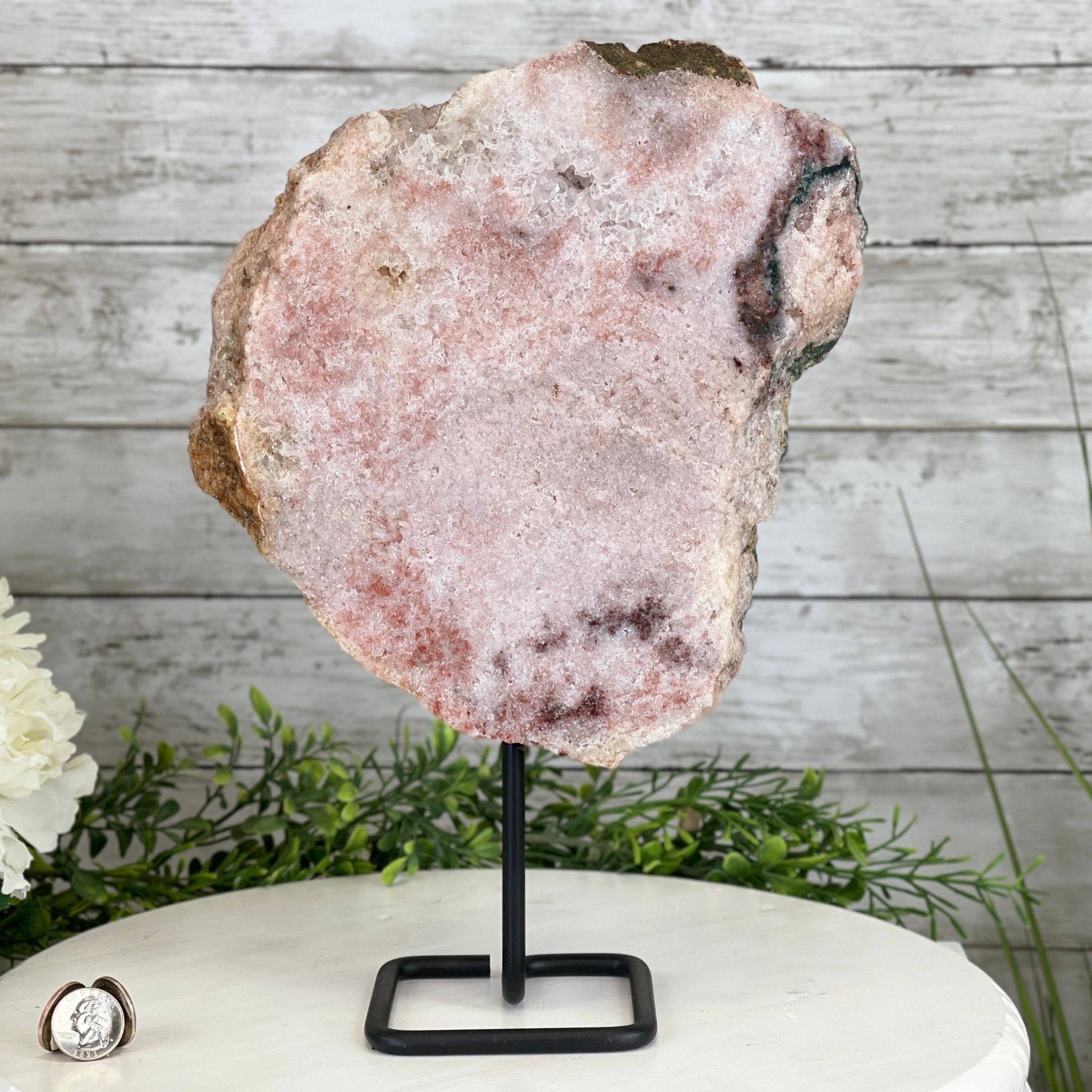 Pink Amethyst Slice on a Stand, 8.7 lbs and 13.3" Tall #5742-0034 by Brazil Gems - Brazil GemsBrazil GemsPink Amethyst Slice on a Stand, 8.7 lbs and 13.3" Tall #5742-0034 by Brazil GemsSlices on Fixed Bases5742-0034