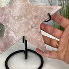 Pink Amethyst Star on a Metal Stand 6.75" Tall #5746-0016 by Brazil Gems - Brazil GemsBrazil GemsPink Amethyst Star on a Metal Stand 6.75" Tall #5746-0016 by Brazil GemsStars5746-0016