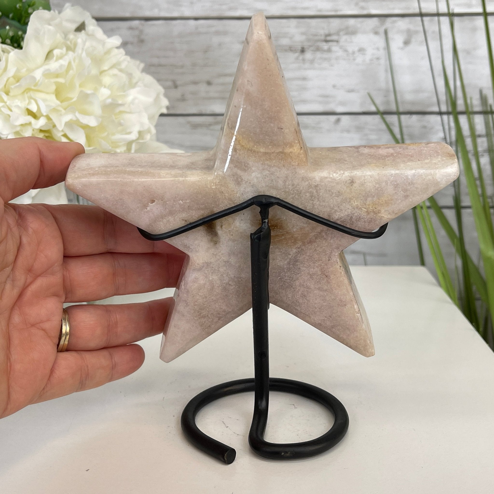 Pink Amethyst Star on a Metal Stand 7.5" Tall #5746-0009 by Brazil Gems - Brazil GemsBrazil GemsPink Amethyst Star on a Metal Stand 7.5" Tall #5746-0009 by Brazil GemsStars5746-0009