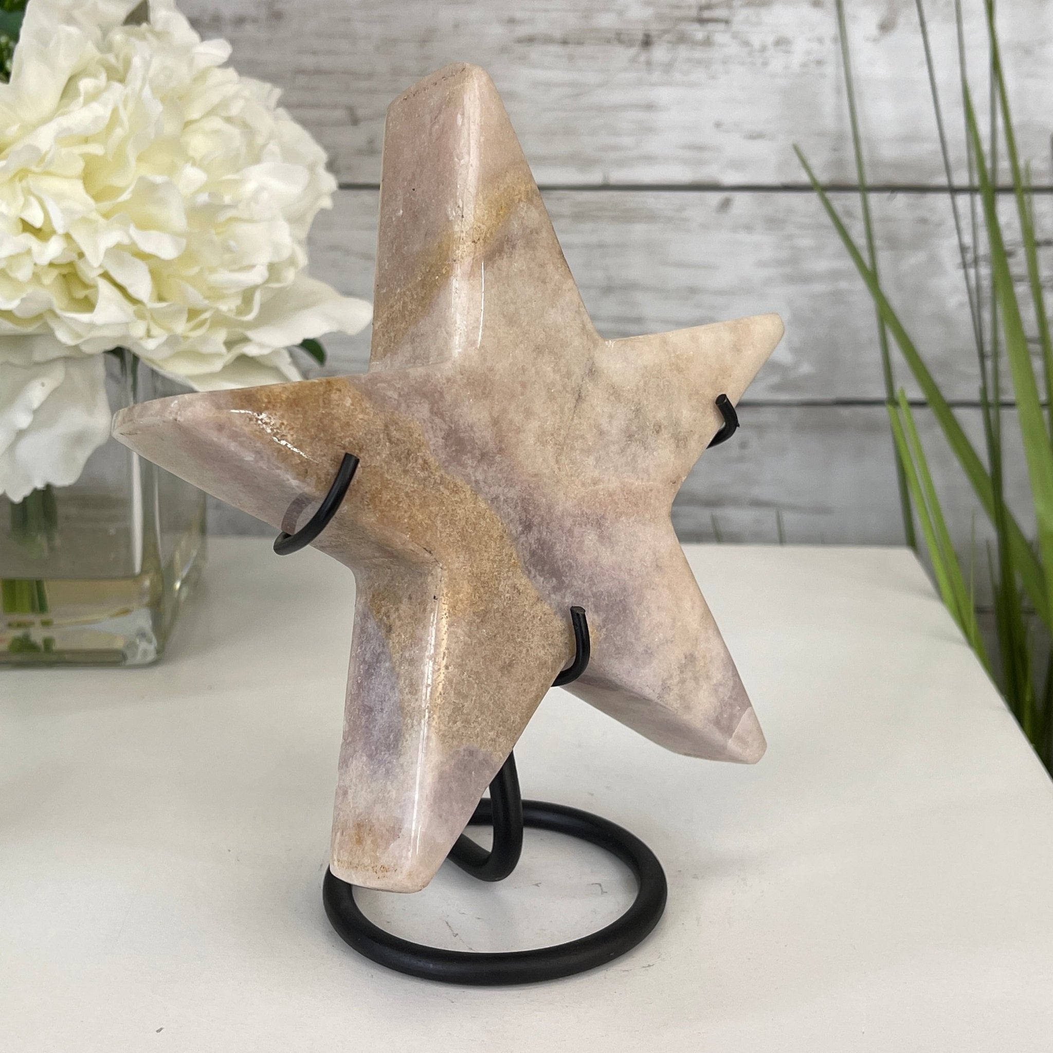 Pink Amethyst Star on a Metal Stand 7.5" Tall #5746-0009 by Brazil Gems - Brazil GemsBrazil GemsPink Amethyst Star on a Metal Stand 7.5" Tall #5746-0009 by Brazil GemsStars5746-0009