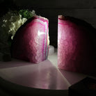 Pink Dyed Brazilian Agate Stone Bookends, 12.7 lbs & 5.9" tall #5151PA-026 - Brazil GemsBrazil GemsPink Dyed Brazilian Agate Stone Bookends, 12.7 lbs & 5.9" tall #5151PA-026Bookends5151PA-026