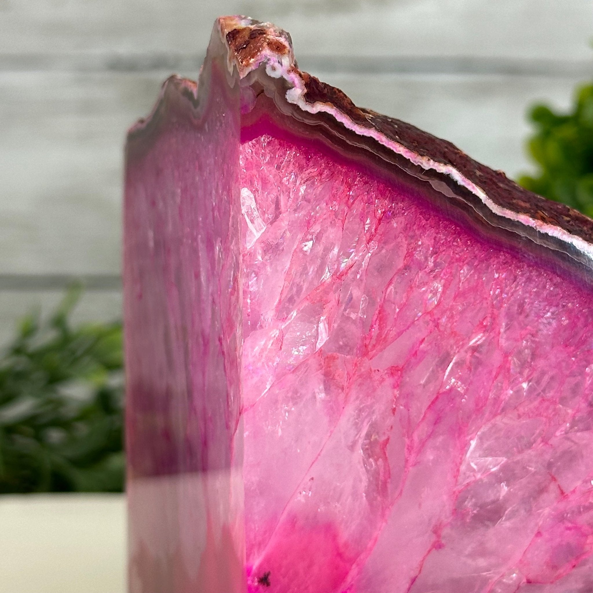 Pink Dyed Brazilian Agate Stone Bookends, 9.6 lbs & 5.4" tall #5151PA-028 - Brazil GemsBrazil GemsPink Dyed Brazilian Agate Stone Bookends, 9.6 lbs & 5.4" tall #5151PA-028Bookends5151PA-028