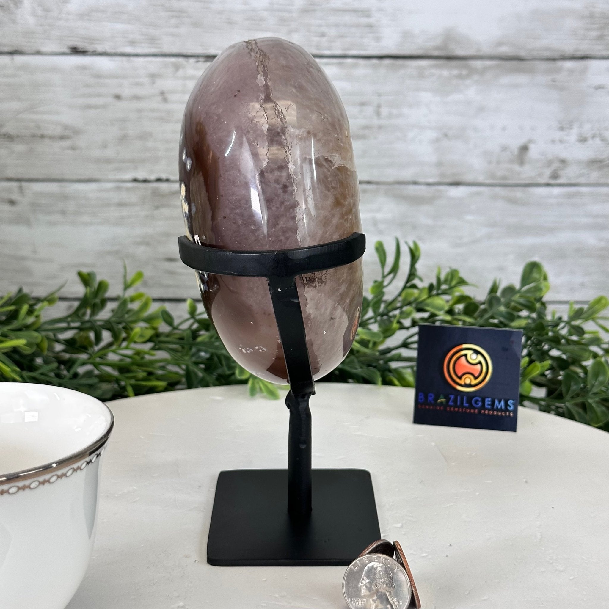Polished Agate Crescent Moon on a Stand, 2.7 lbs & 7.75" Tall #5740NA-001 - Brazil GemsBrazil GemsPolished Agate Crescent Moon on a Stand, 2.7 lbs & 7.75" Tall #5740NA-001Crescent Moons5740NA-001