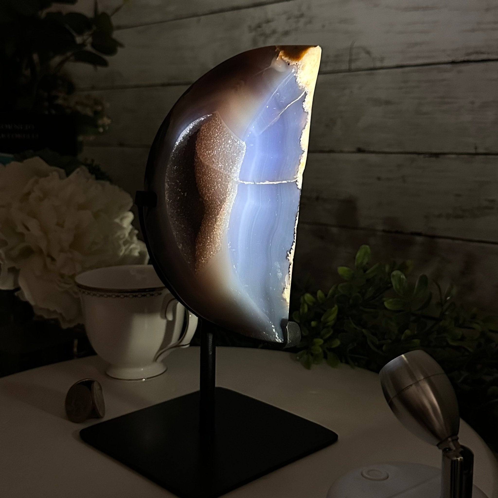 Polished Agate Crescent Moon on a Stand, 4.2 lbs & 9.5" Tall #5740NA-004 - Brazil GemsBrazil GemsPolished Agate Crescent Moon on a Stand, 4.2 lbs & 9.5" Tall #5740NA-004Crescent Moons5740NA-004