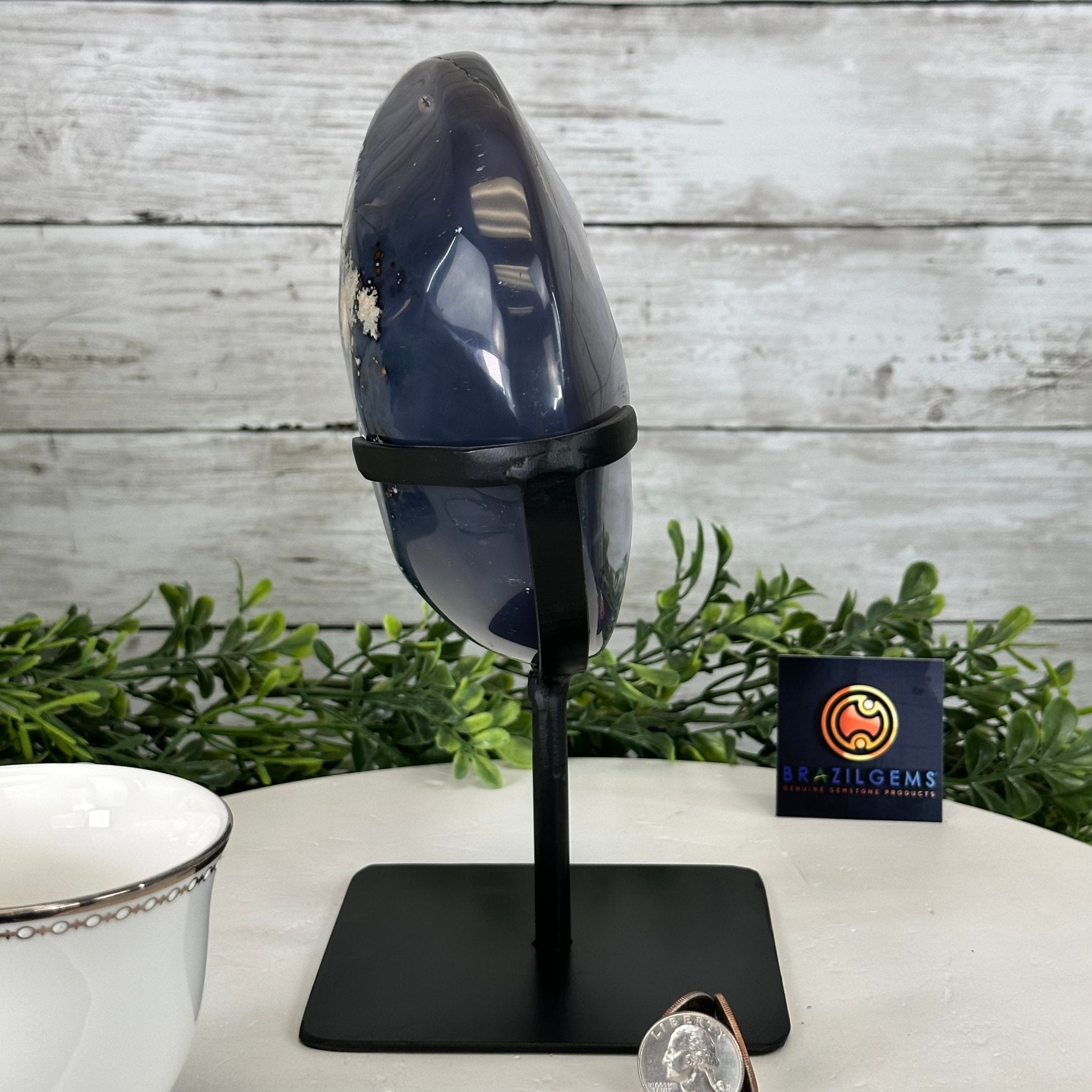 Polished Agate Crescent Moon on a Stand, 4.2 lbs & 9.5" Tall #5740NA-004 - Brazil GemsBrazil GemsPolished Agate Crescent Moon on a Stand, 4.2 lbs & 9.5" Tall #5740NA-004Crescent Moons5740NA-004