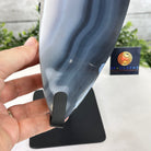 Polished Agate Crescent Moon on a Stand, 6.4 lbs & 10.5" Tall #5740NA-012 by Brazil Gems - Brazil GemsBrazil GemsPolished Agate Crescent Moon on a Stand, 6.4 lbs & 10.5" Tall #5740NA-012 by Brazil GemsCrescent Moons5740NA-012