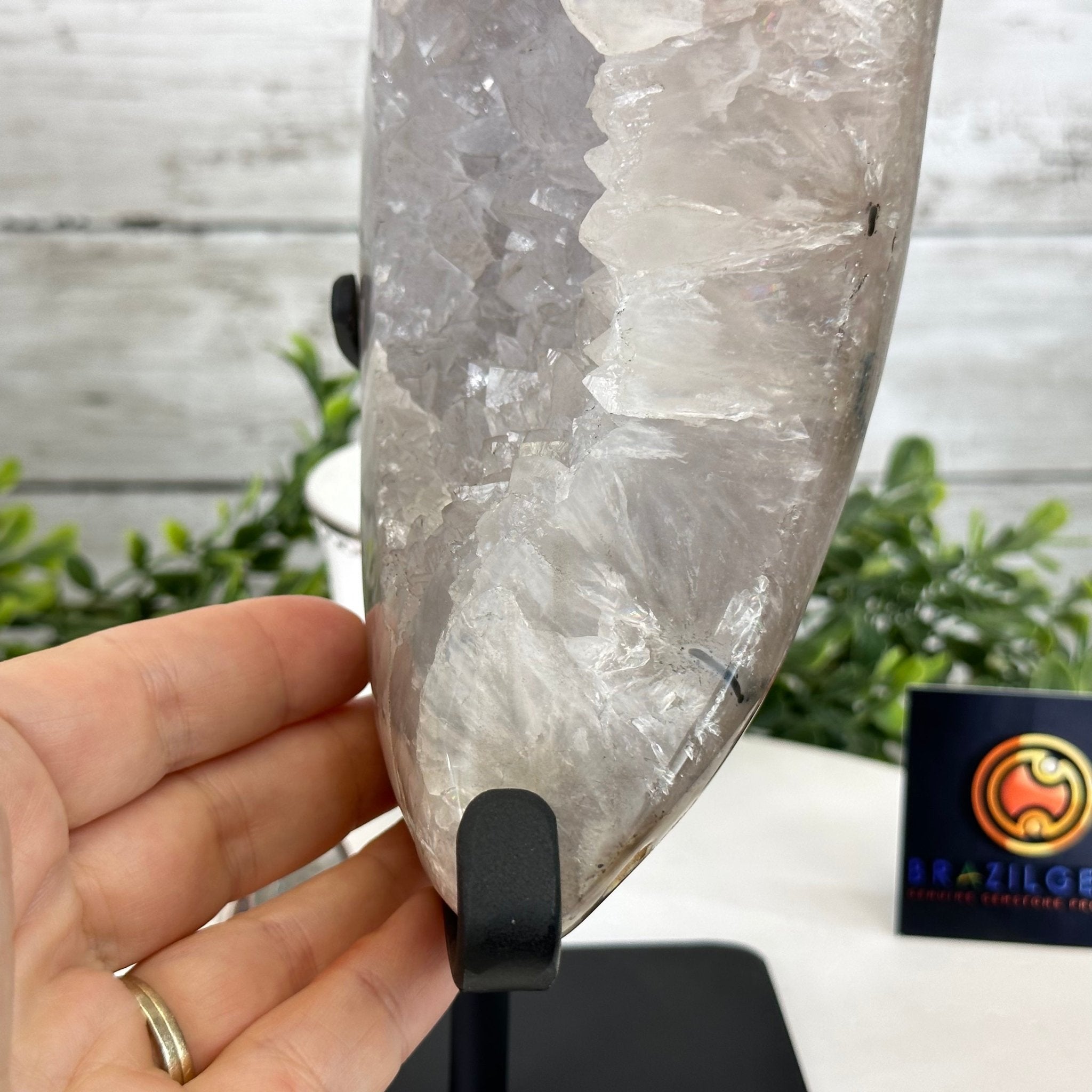 Polished Agate Crescent Moon on a Stand, 7.3 lbs & 11.75" Tall #5740NA-014 by Brazil Gems - Brazil GemsBrazil GemsPolished Agate Crescent Moon on a Stand, 7.3 lbs & 11.75" Tall #5740NA-014 by Brazil GemsCrescent Moons5740NA-014