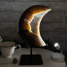 Polished Agate Crescent Moon on a Stand, 9.2 lbs & 11.6" Tall #5740NA-016 by Brazil Gems - Brazil GemsBrazil GemsPolished Agate Crescent Moon on a Stand, 9.2 lbs & 11.6" Tall #5740NA-016 by Brazil GemsCrescent Moons5740NA-016