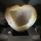 Polished Agate Heart Geode on a Metal Stand, 10 lbs & 8.8" Tall, Model #5468-0085 by Brazil Gems - Brazil GemsBrazil GemsPolished Agate Heart Geode on a Metal Stand, 10 lbs & 8.8" Tall, Model #5468-0085 by Brazil GemsHearts5468-0085