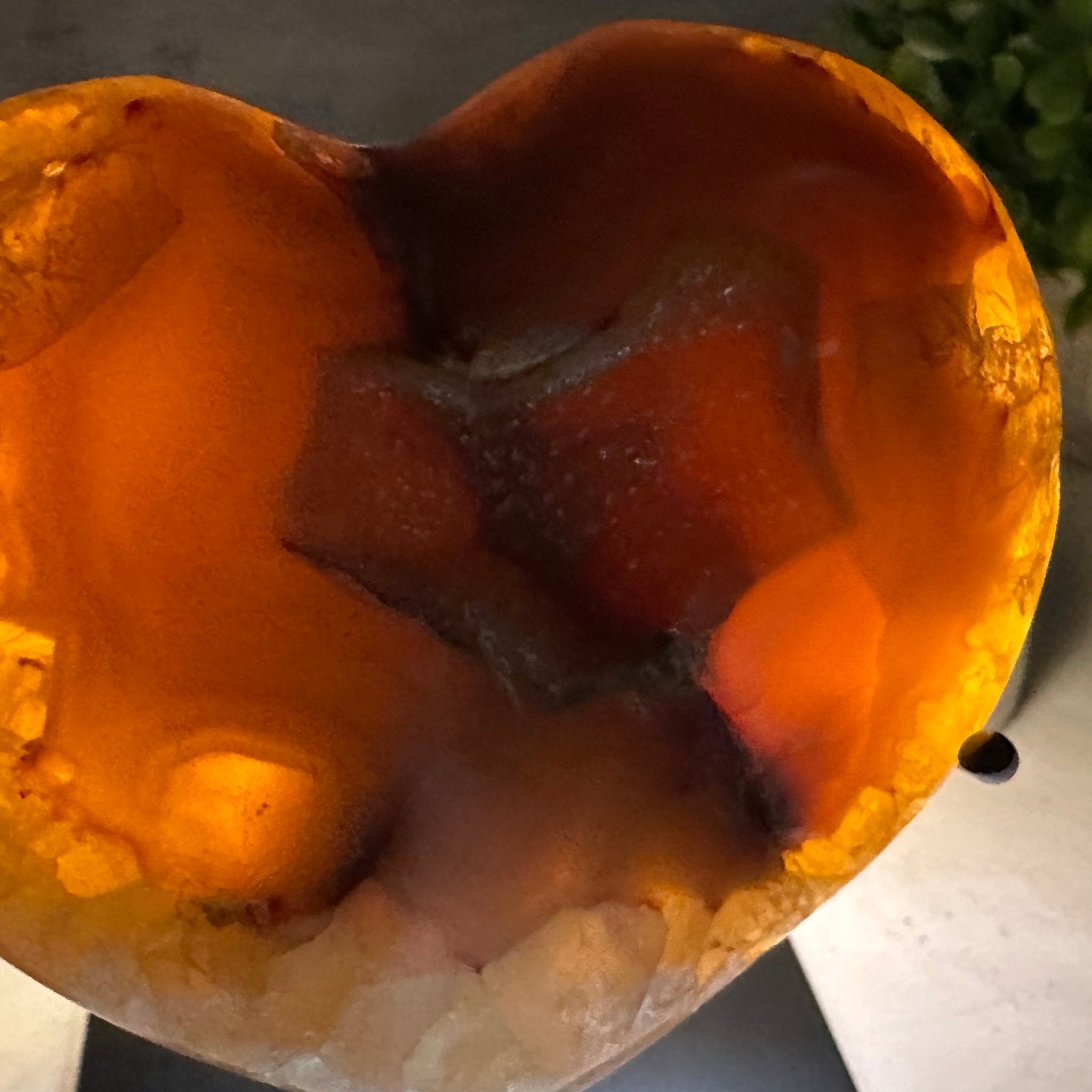 Polished Agate Heart Geode on a Metal Stand, 1.1 lbs & 4" Tall, Model #5468-0021 by Brazil Gems - Brazil GemsBrazil GemsPolished Agate Heart Geode on a Metal Stand, 1.1 lbs & 4" Tall, Model #5468-0021 by Brazil GemsHearts5468-0021